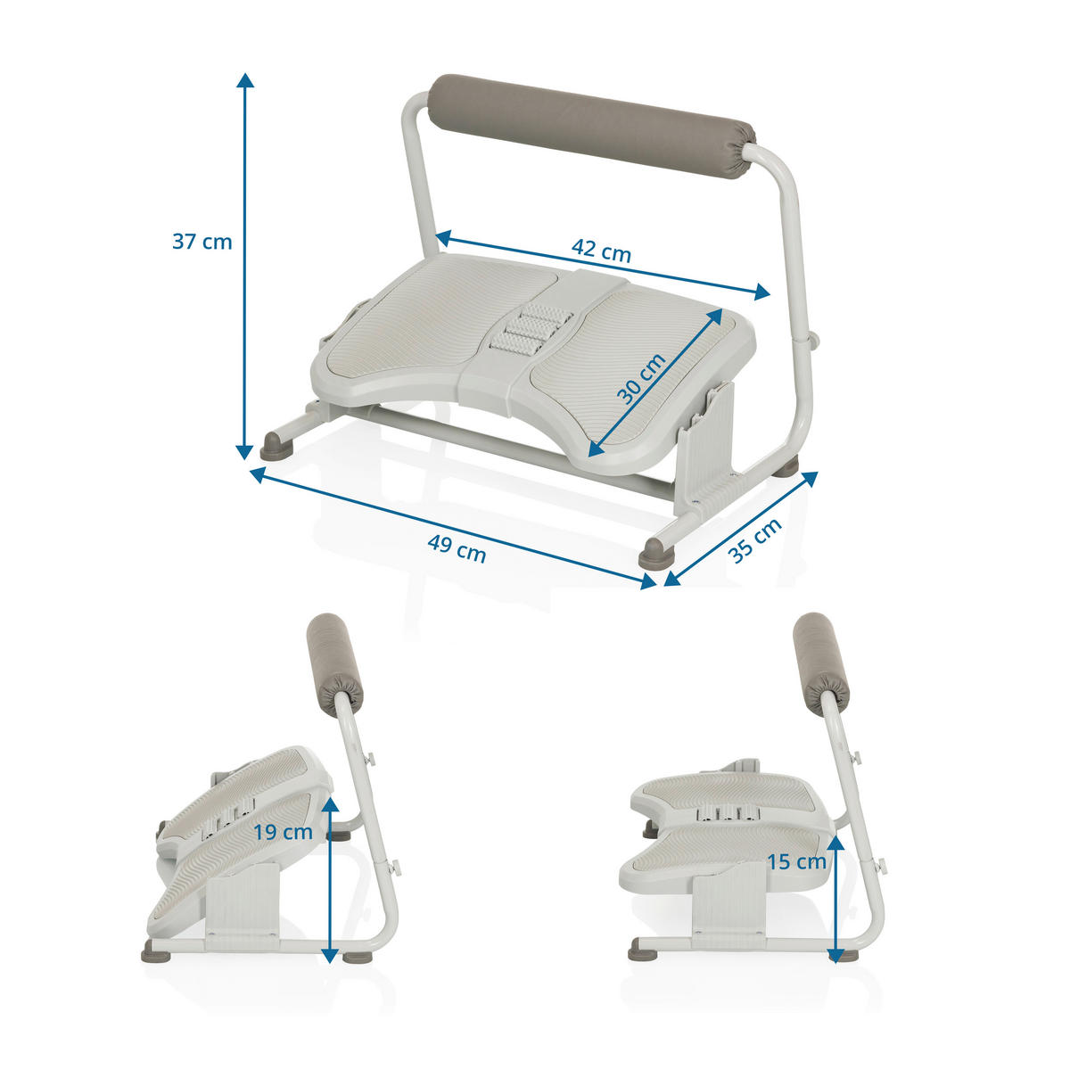 FUßSTÜTZE  - Grau, MODERN, Kunststoff (49/37/35cm) - MID.YOU