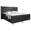 BOXSPRINGBETT 180/200 cm  in Schwarz  - Silberfarben/Schwarz, KONVENTIONELL, Leder/Textil (180/200cm) - MID.YOU