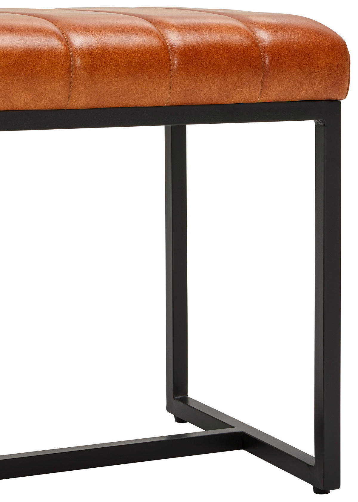 TABURET, kov, kůže, 50/48/38 cm - bílá/černá, Lifestyle, kov/kůže (50/48/38cm) - Livetastic