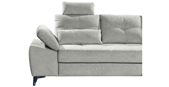 ECKSOFA Hellgrau Mikrovelours  - Chromfarben/Hellgrau, KONVENTIONELL, Kunststoff/Textil (270/170cm) - Carryhome