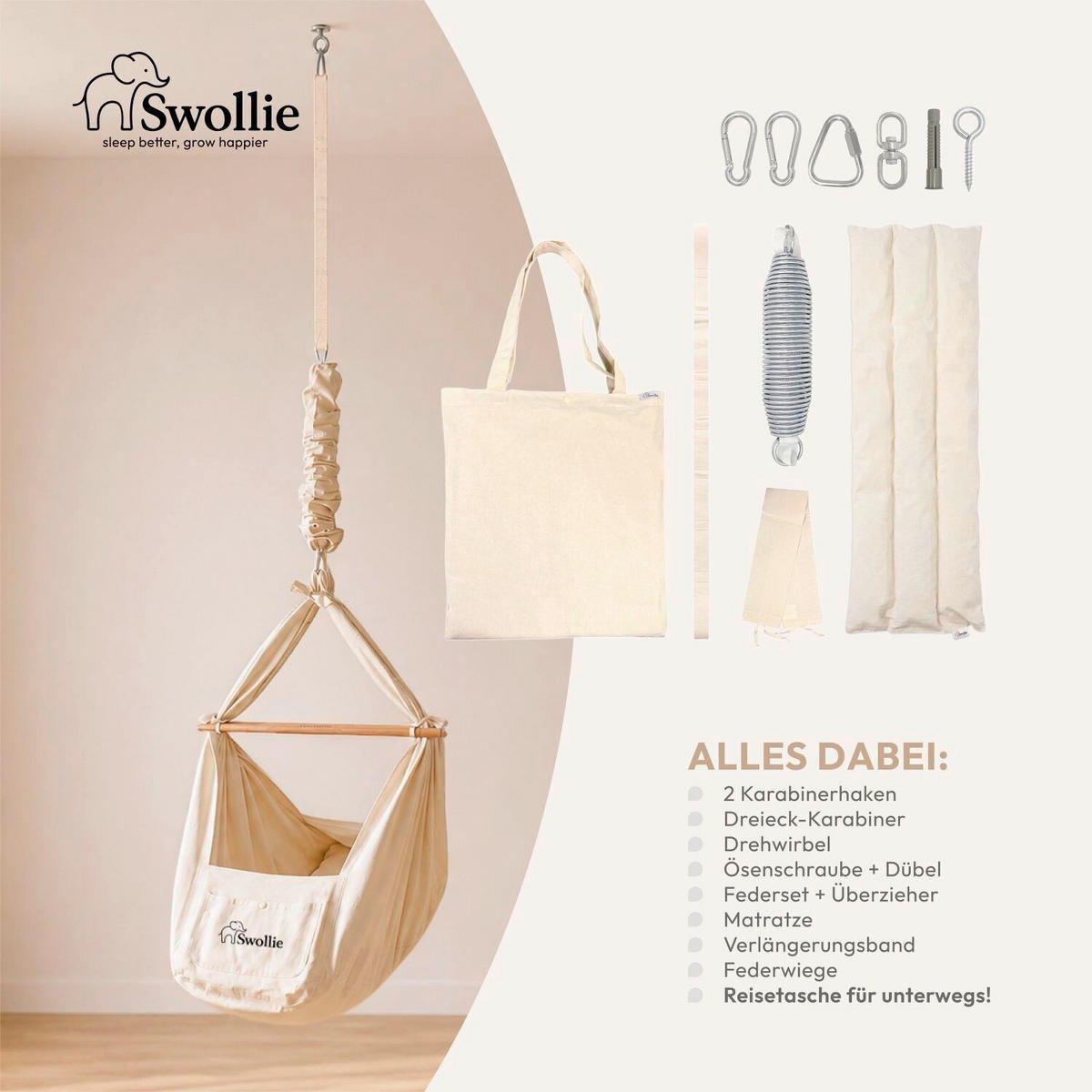 FEDERWIEGE   - Grau, Basics, Textil (51/72/140cm)