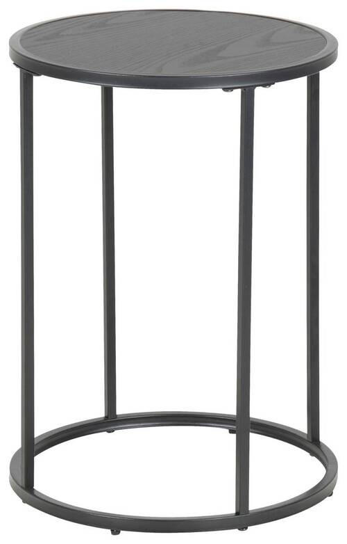 BEISTELLTISCH 40/40/55 cm Schwarz rund  - Schwarz, Trend, Holzwerkstoff/Metall (40/40/55cm)