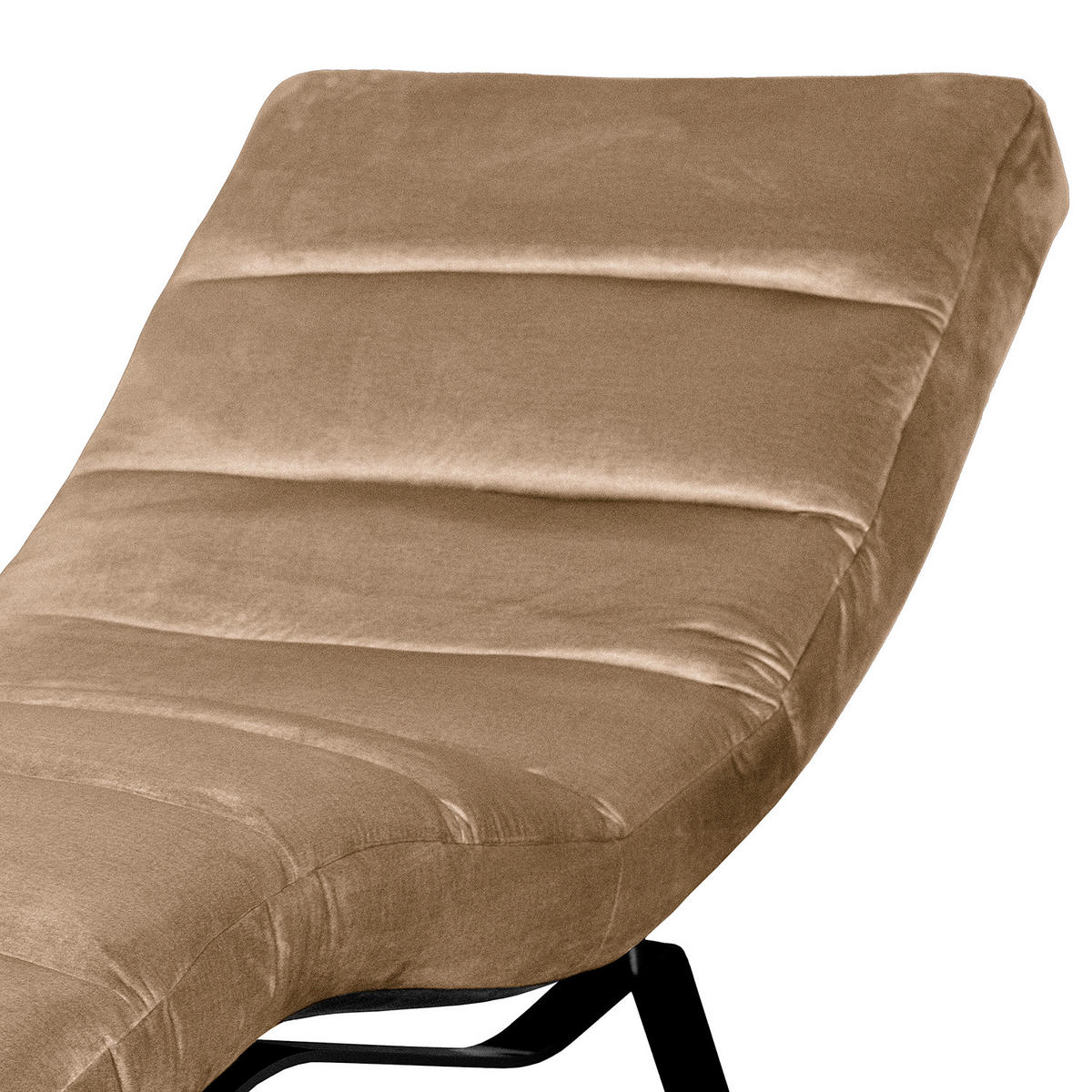 RELAXLIEGE in Samt Braun  - Schwarz/Braun, Design, Textil/Metall (65/65-95/171cm) - Livetastic