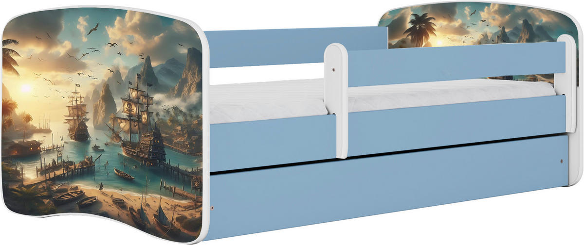 KINDER-/JUNIORBETT - Blau/Birkefarben, MODERN, Holz/Holzwerkstoff (80/160cm) - MID.YOU