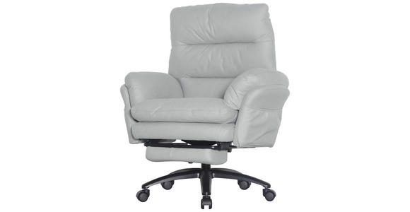 CHEFSESSEL Mikrofaser Schwarz, Hellgrau  - Hellgrau/Schwarz, Design, Kunststoff/Textil (79/101-109/74cm) - Venda