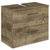 WASCHBECKENUNTERSCHRANK 60/49,8/33,3 cm  - Eiche dunkel/Chromfarben, KONVENTIONELL, Holzwerkstoff/Metall (60/49,8/33,3cm) - Sadena