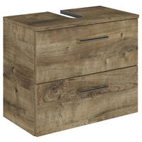 WASCHBECKENUNTERSCHRANK 60/49,8/33,3 cm  - Eiche dunkel/Chromfarben, KONVENTIONELL, Holzwerkstoff/Metall (60/49,8/33,3cm) - Sadena