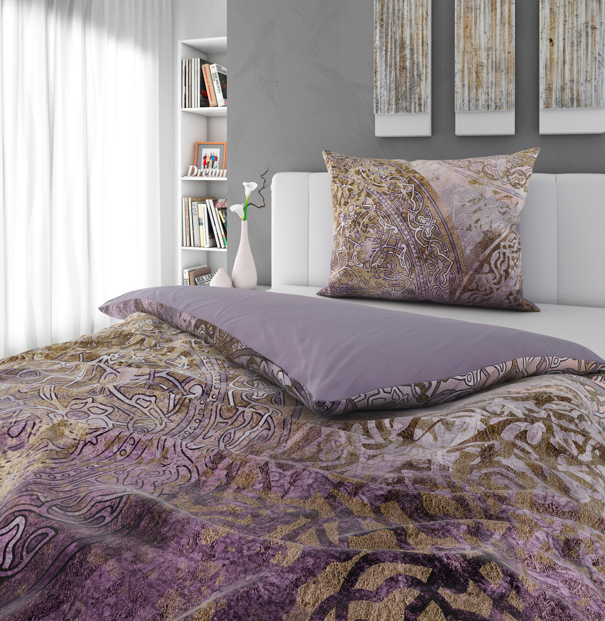 KÉTOLDALAS ÁGYNEMŰHUZAT 140/200 cm  - lila, Konventionell, textil (140/200cm) - Esposa