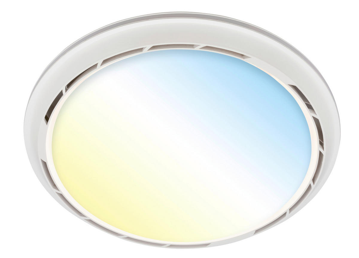 DECKENVENTILATOR - Chromfarben/Weiß, Design, Kunststoff/Metall (44/17,5cm)