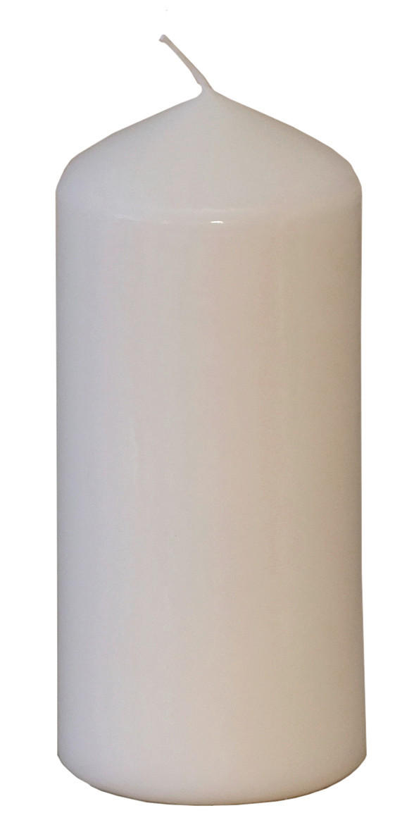 STUMPENKERZE  - Weiß, Basics (15/6,7cm) - Steinhart