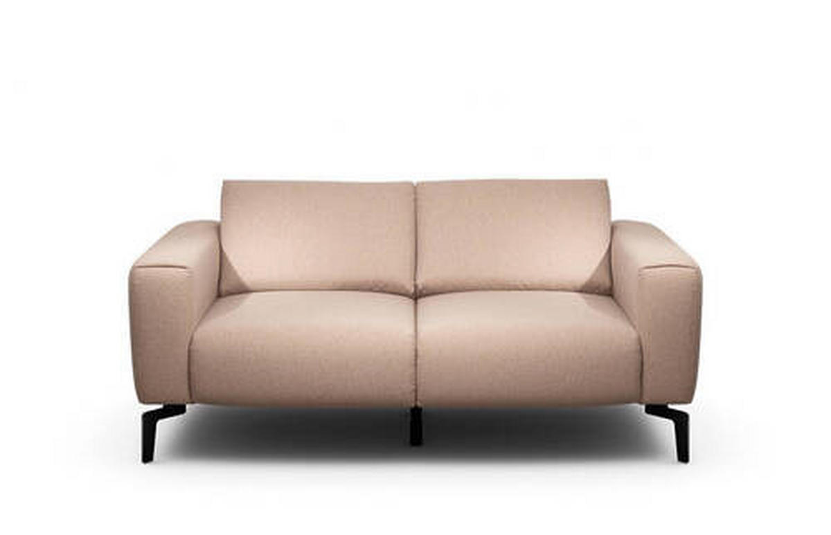 2-SITZER-SOFA in Chenille Rosa  - Schwarz/Rosa, Design, Textil/Metall (180/86/86-94cm) - SENSOO