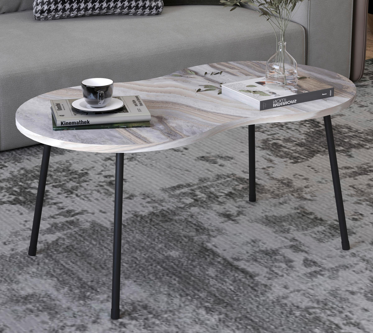 COUCHTISCH in Holzwerkstoff 90/41/42 cm  - Weiss/Schwarz, Design, Holzwerkstoff (90/41/42cm) - MID.YOU