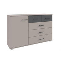 SIDEBOARD  130/83/41 cm 5 Schublade(n)  - Schwarz/Graphitfarben, Design, Holzwerkstoff/Kunststoff (130/83/41cm) - Boxxx