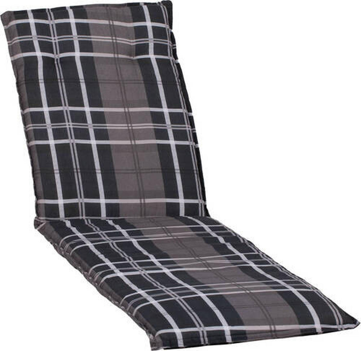 LIEGENAUFLAGE Karo  - Schwarz/Grau, Basics, Textil (193/60/6cm) - Gardenson