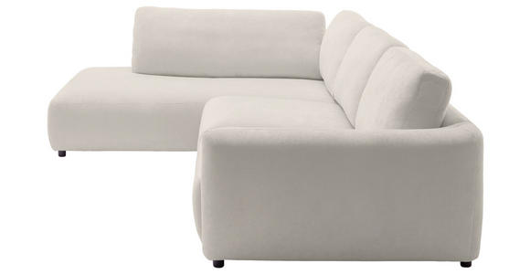 ECKSOFA  in Chenille Platinfarben  224/307 cm  - Platinfarben/Schwarz, KONVENTIONELL, Kunststoff/Textil (224/307cm) - Hom`in