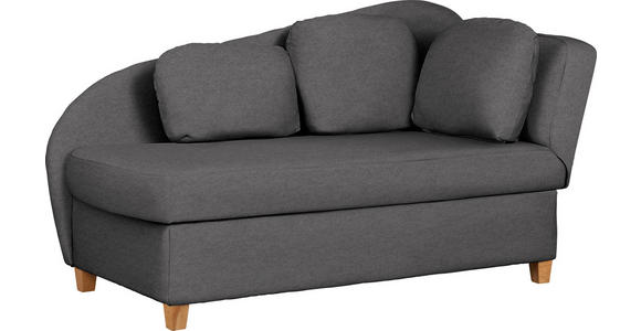 LIEGE in Chenille, Flachgewebe Dunkelgrau - Dunkelgrau, LIFESTYLE, Holz/Textil (180/97/85cm) - Novel