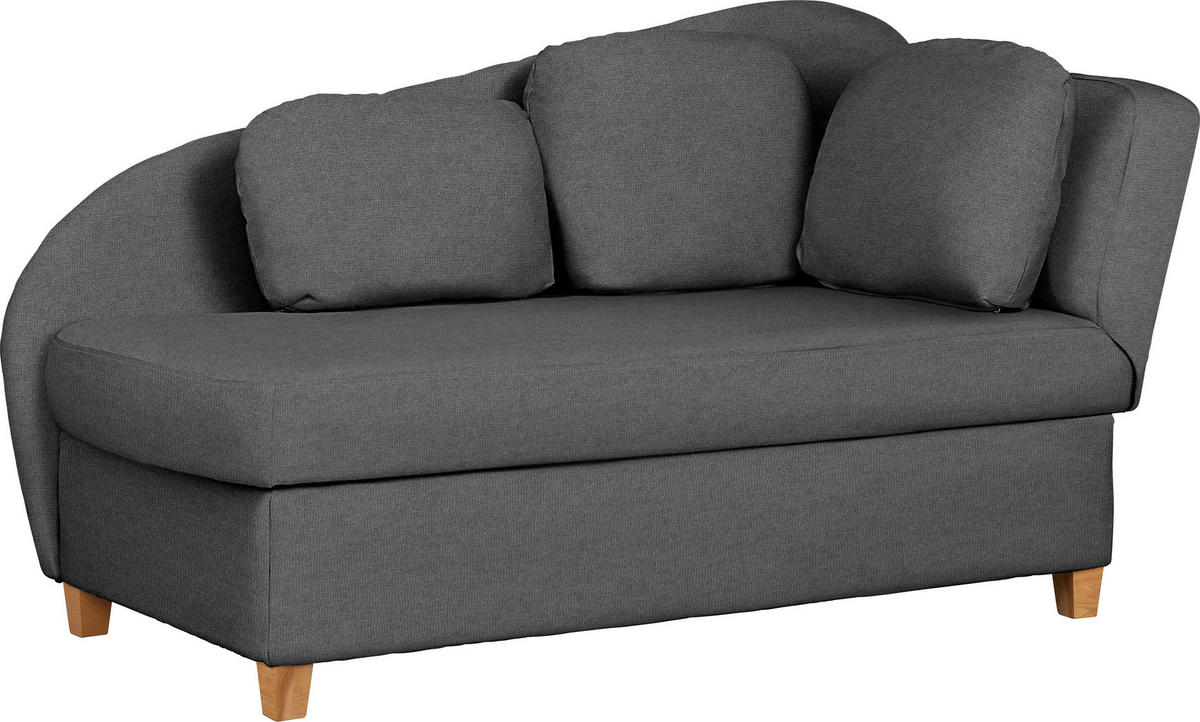 LIEGE in Chenille, Flachgewebe Dunkelgrau  - Dunkelgrau, Lifestyle, Holz/Textil (180/97/85cm) - Novel