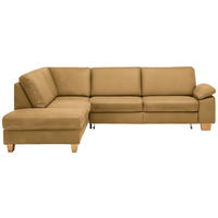 ECKSOFA  in Echtleder Currygelb  235/274 cm  - Currygelb/Eichefarben, KONVENTIONELL, Leder/Holzwerkstoff (235/274cm) - Beldomo Premium