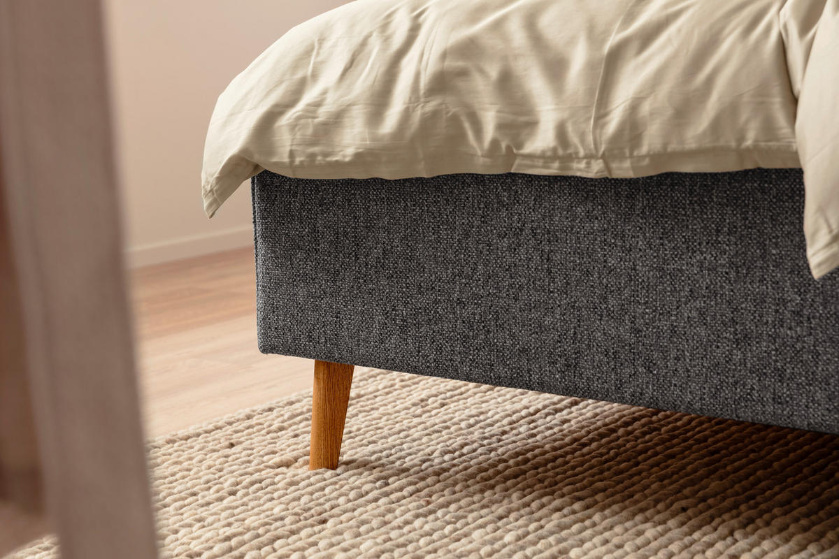 POLSTERBETT MADRID 180/200 cm  in Grau  - Eichefarben/Grau, Design, Holz/Textil (180/200cm) - Schöner Wohnen