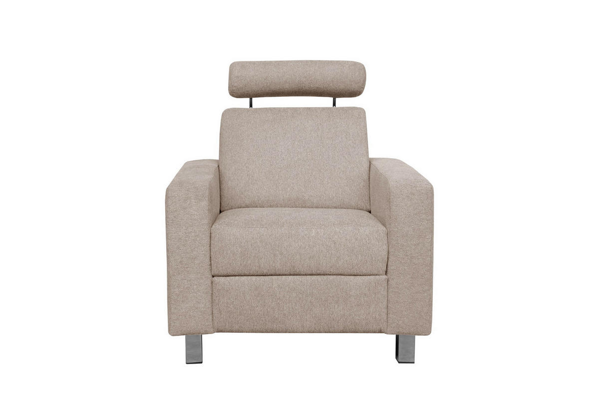 FOTEL - bézs/krómszínű, Design, textil/fém (88/83/85cm) - Xora
