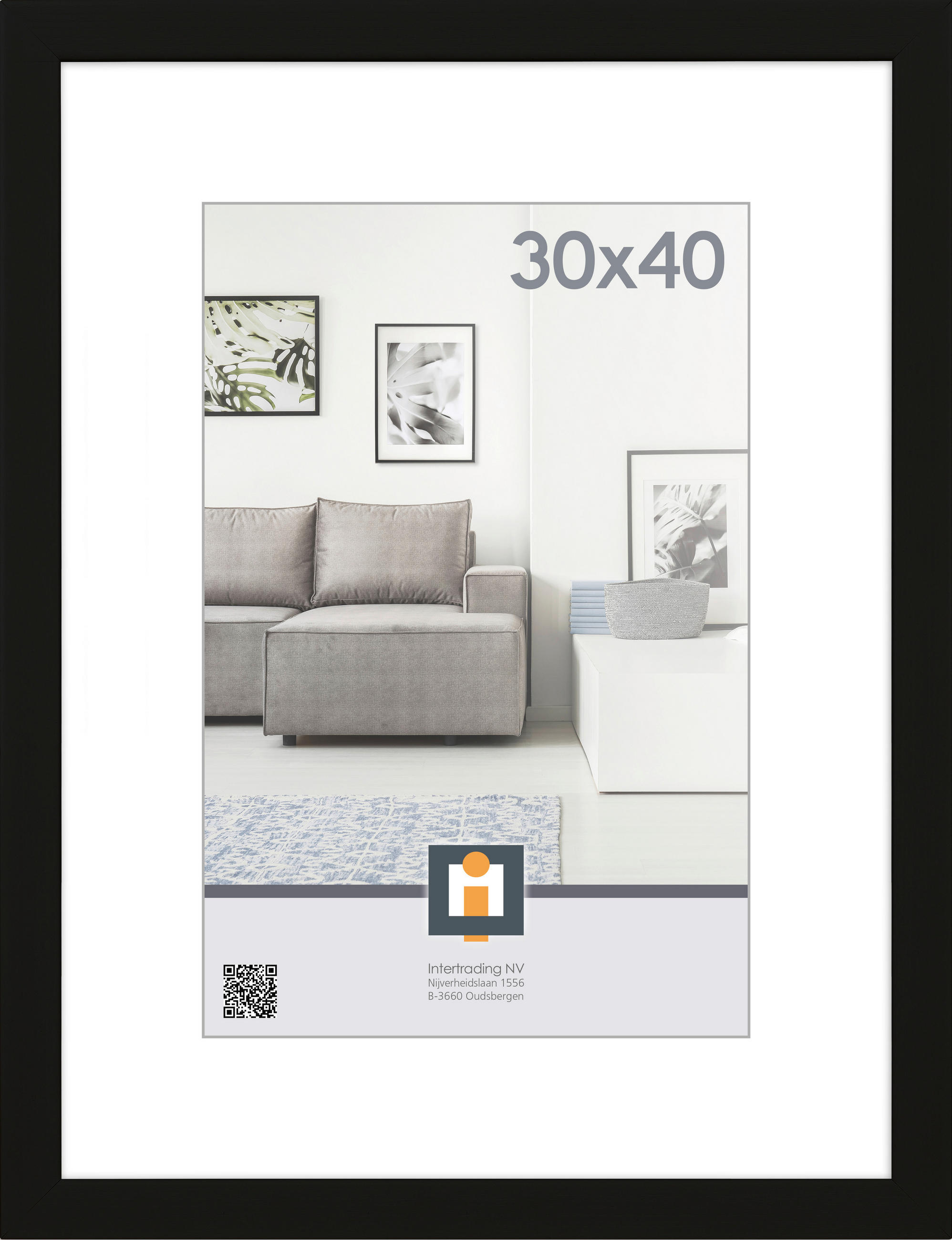 OKVIR ZA SLIKE      33/43/1,5 cm    - črna, Basics, umetna masa/steklo (33/43/1,5cm)
