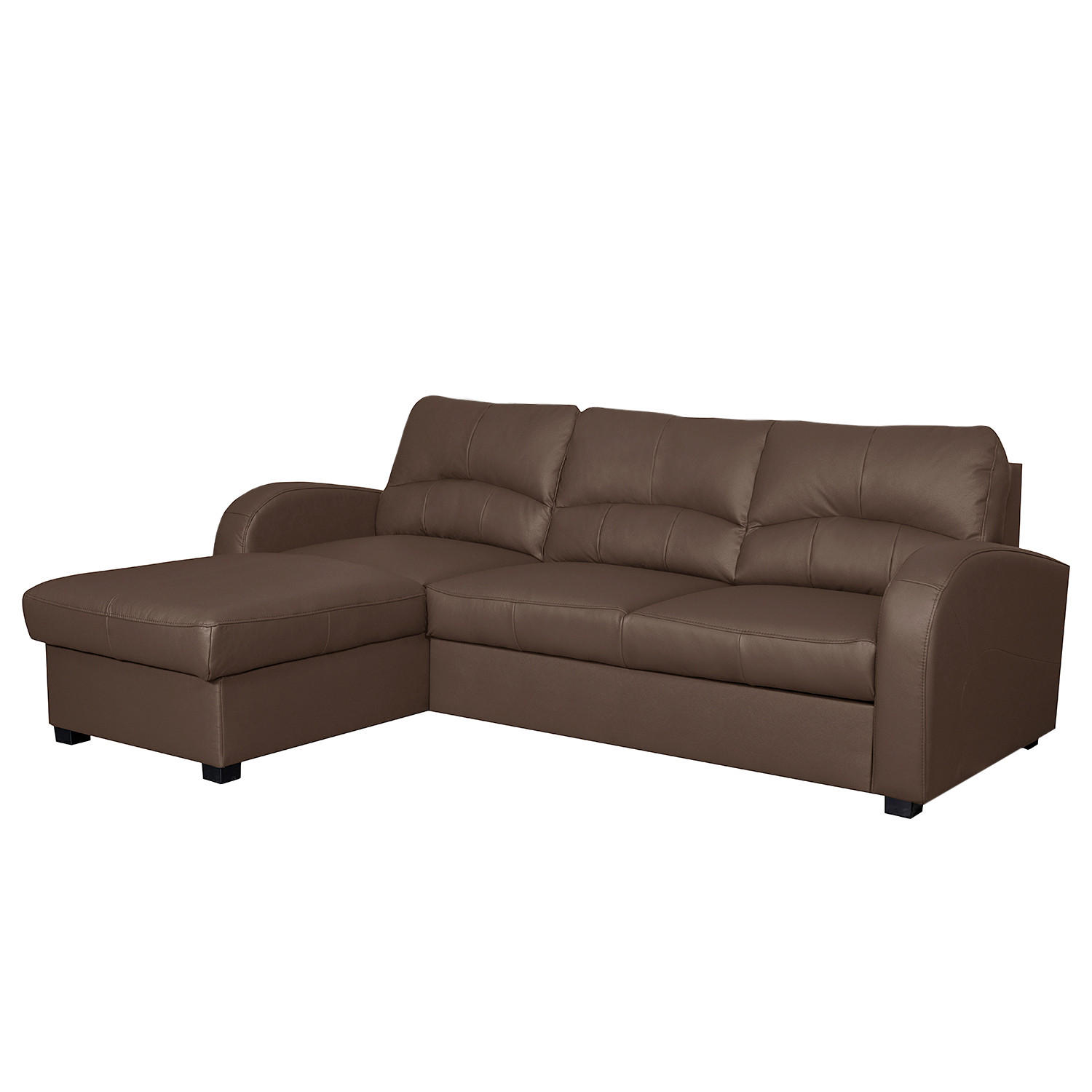 ECKSOFA TILO Bordeaux Lederlook Bettkasten  - Bordeaux/Schwarz, Design, Kunststoff/Textil (168/227cm) - Livetastic
