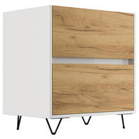 NACHTTISCH 61,2/65/42 cm  - Eichefarben/Schwarz, Basics, Holzwerkstoff/Metall (61,2/65/42cm) - MID.YOU