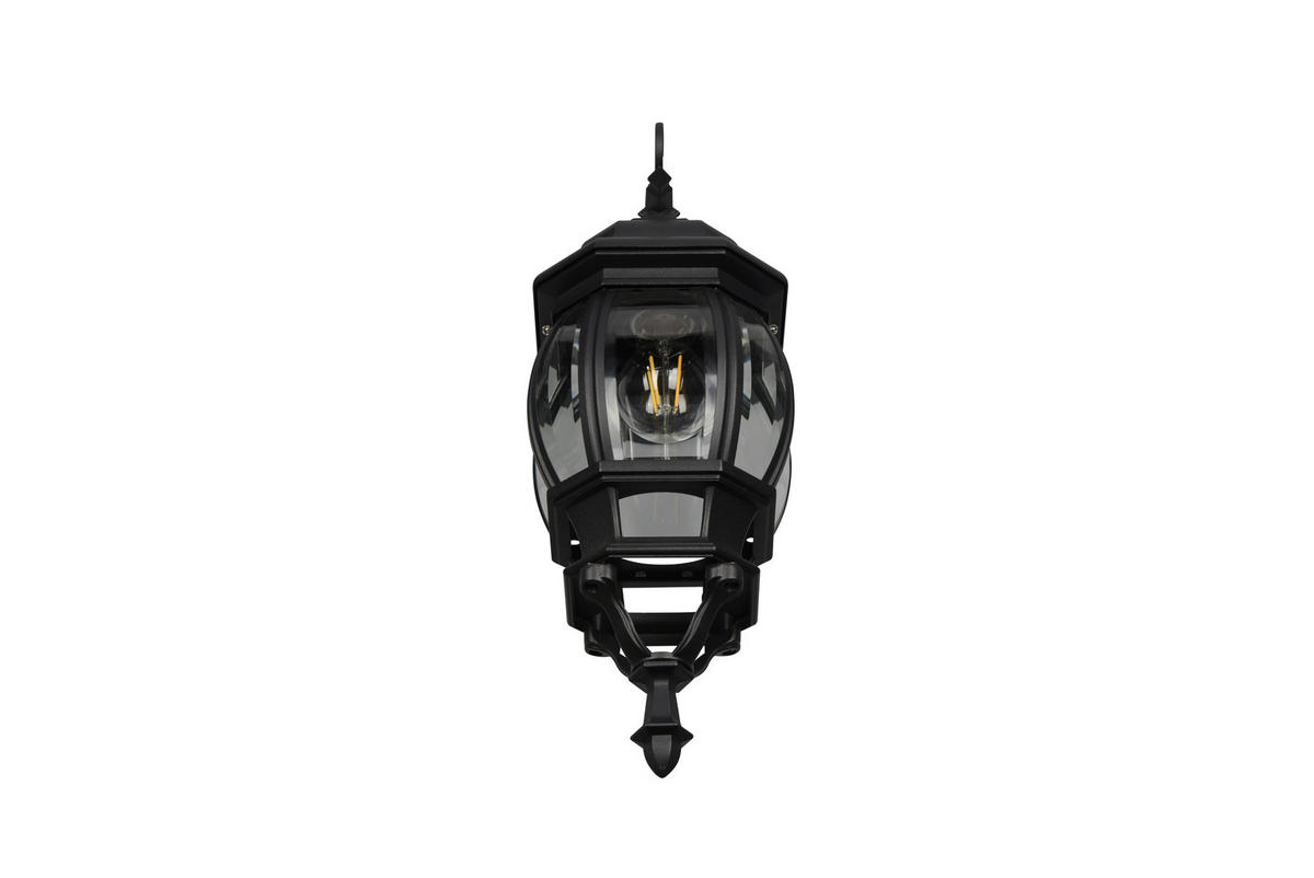 VÄGGLAMPA FÖR UTOMHUS - klar/svart, Klassisk, metall/glas (18/24,5/49,5cm) - Trio Leuchten