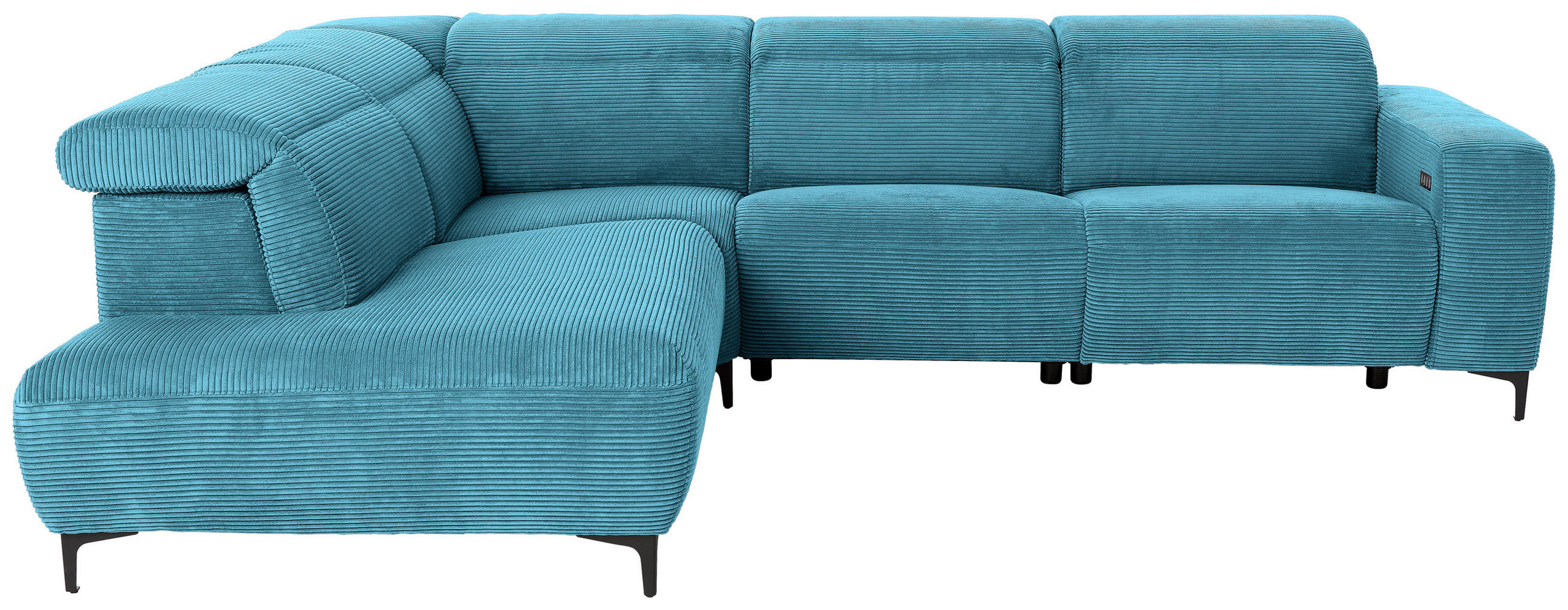 ECKSOFA Petrol Cord  - Petrol/Schwarz, Design, Textil (223/290cm) - Pure Home Lifestyle