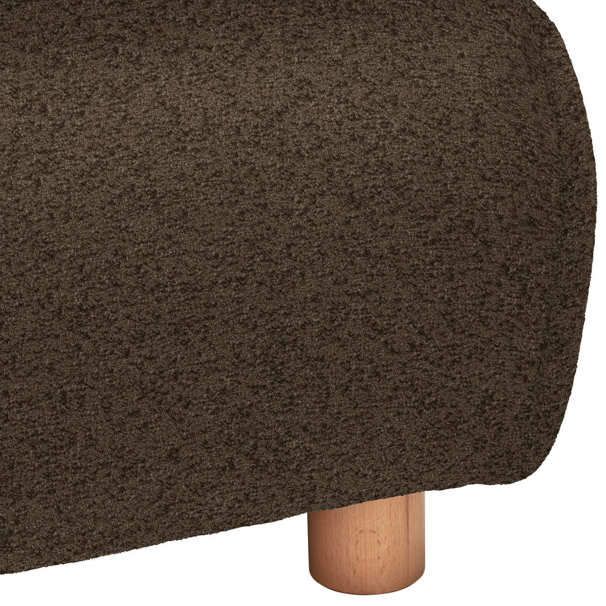 ECKSOFA in Velours Dunkelbraun  - Dunkelbraun/Buchefarben, Design, Holz/Textil (329/150cm) - Lomoco
