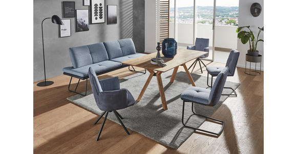 SCHWINGSTUHL Flachgewebe Blau, Schwarz - Blau/Schwarz, Design, Textil/Metall (50/87/59cm) - Dieter Knoll