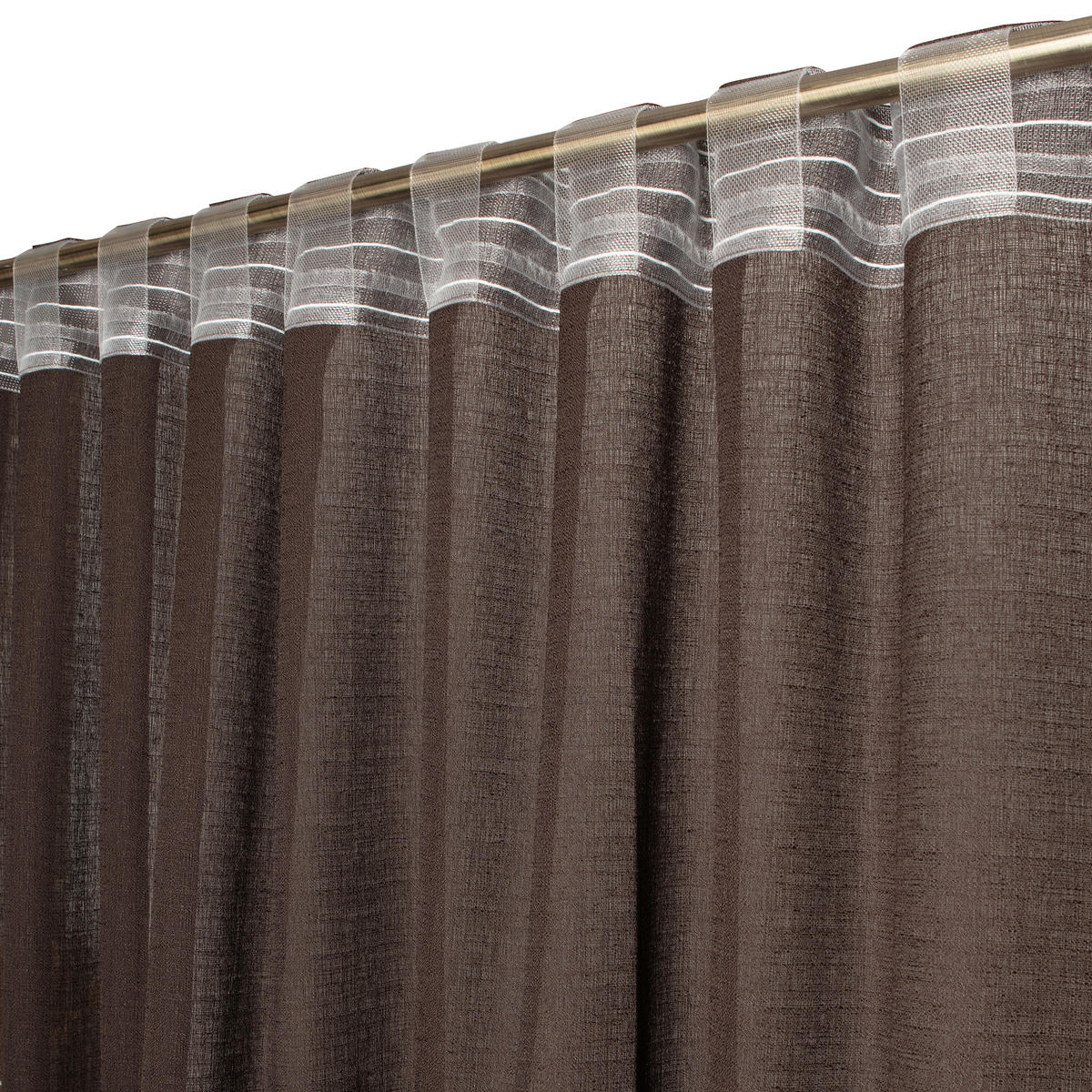 FERTIGVORHANG halbtransparent  - Mokka, Basics, Textil (200/280cm)