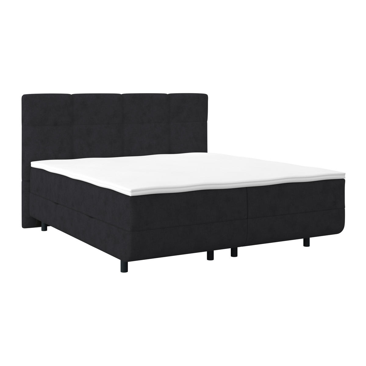 POLSTERBETT Bettkasten, Topper 180/220 cm  in Anthrazit  - Anthrazit/Schwarz, MODERN, Kunststoff/Textil (180/220cm) - MID.YOU