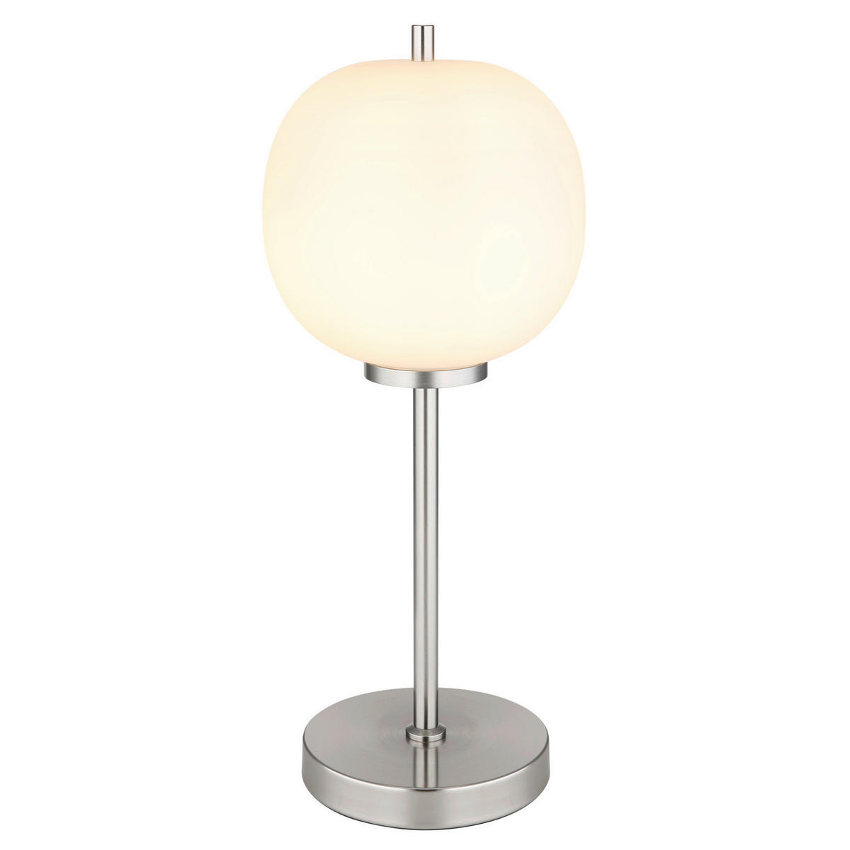 TISCHLEUCHTE 18,5/45 cm   - Nickelfarben, KONVENTIONELL, Glas/Metall (18,5/45cm) - Globo