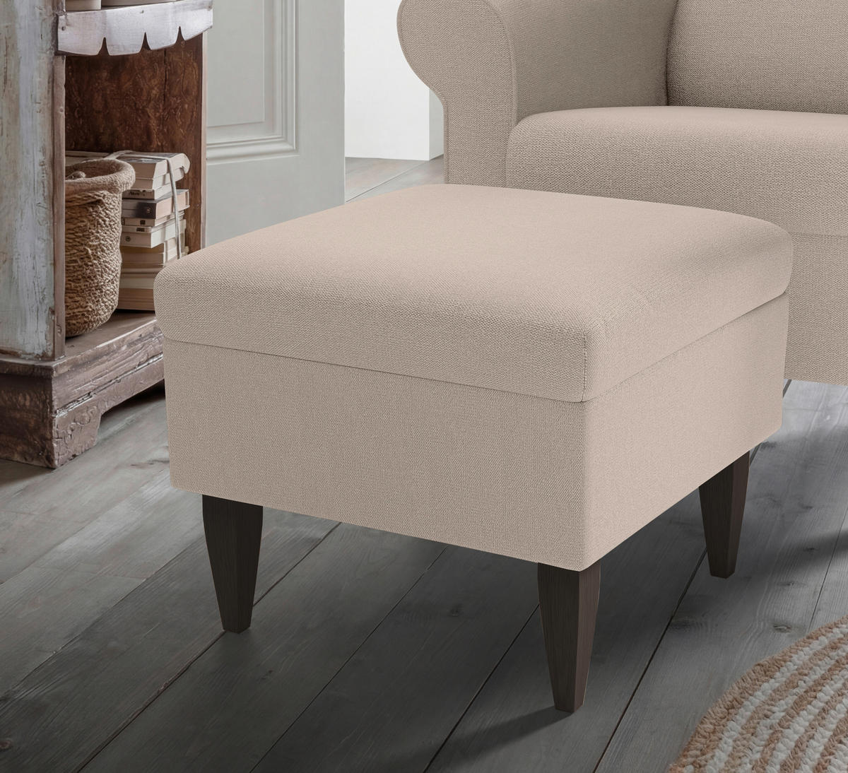 SESSELSET Struktur Beige  - Wengefarben/Beige, Konventionell, Holz/Textil (80/102/86cm) - Livetastic