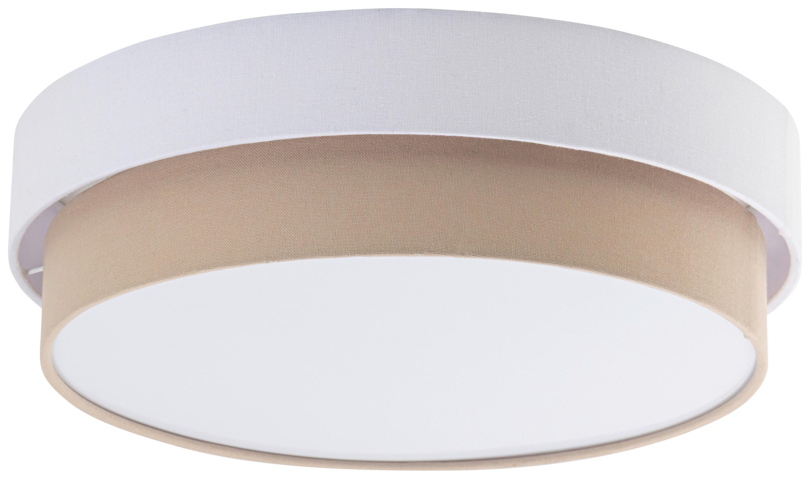 DECKENLEUCHTE  45/13 cm    - Beige/Weiß, MODERN, Kunststoff/Textil (45/13cm) - Novel