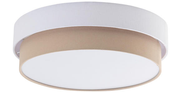 DECKENLEUCHTE  45/13 cm    - Beige/Weiß, MODERN, Kunststoff/Textil (45/13cm) - Novel
