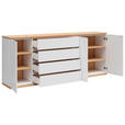 SIDEBOARD  230/81/42 cm 4 Schublade(n)  - Weiß/Eiche Artisan, MODERN, Holzwerkstoff (230/81/42cm) - Xora