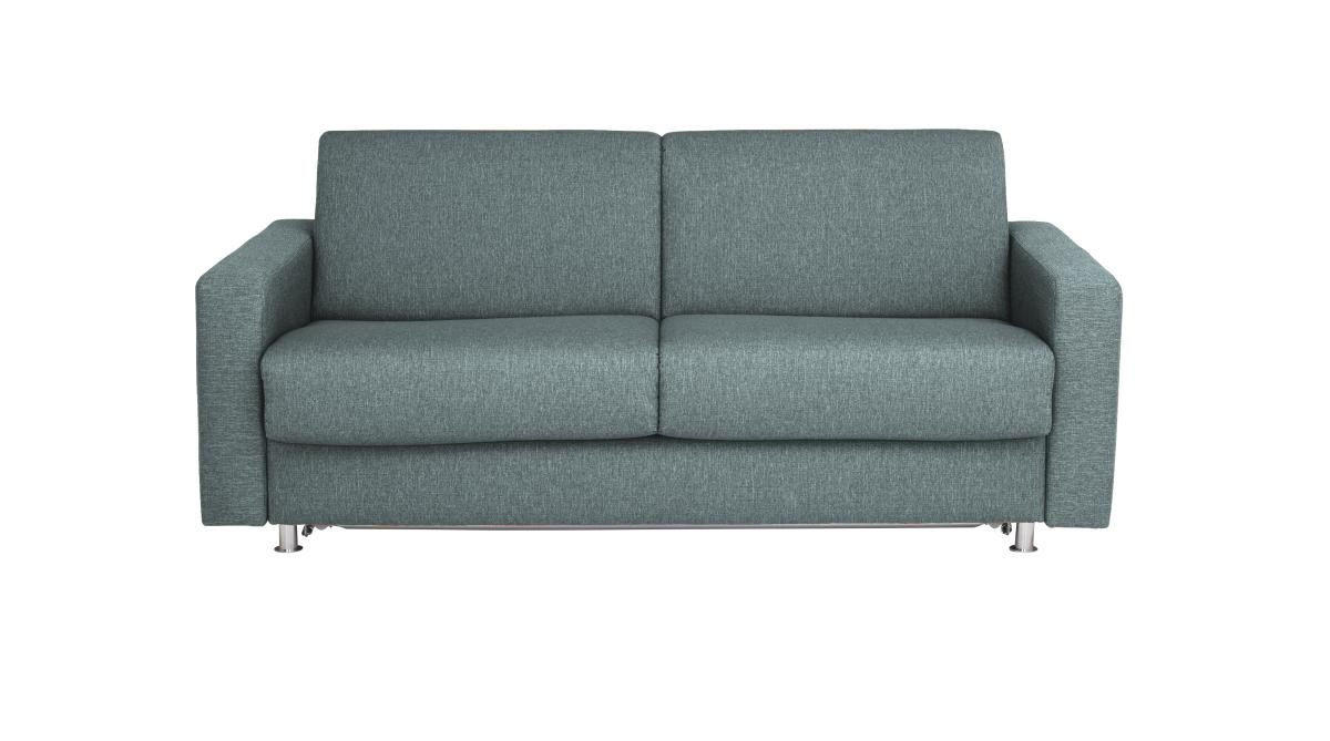 SCHLAFSOFA in Textil Petrol - Chromfarben/Petrol, Konventionell, Textil/Metall (195/84/100cm) - Bali
