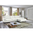 ECKSOFA  in Echtleder Weiß  334/176 cm  - Schwarz/Weiß, Design, Leder/Metall (334/176cm) - Dieter Knoll