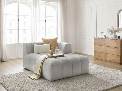 SOFAELEMENT ANNECY Bouclé Hellgrau  - Hellgrau/Schwarz, MODERN, Kunststoff/Textil (120/72/170cm)