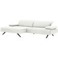 ECKSOFA in Flachgewebe Creme  - Anthrazit/Creme, Design, Textil/Metall (166/280cm) - Ambiente