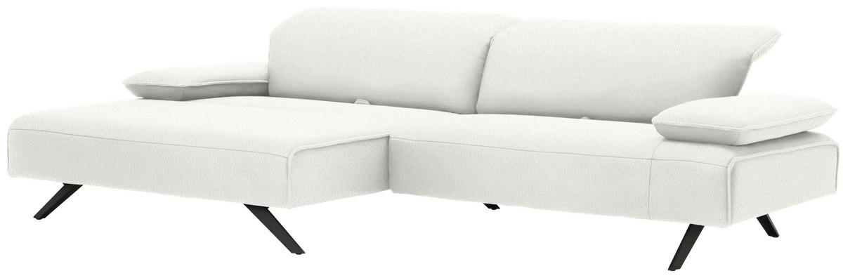 ECKSOFA in Flachgewebe Creme  - Anthrazit/Creme, Design, Textil/Metall (166/280cm) - Johann Jakob