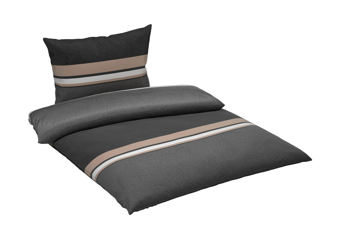 BETTWÄSCHE Mavie Satin 140/200 cm  - Grau, KONVENTIONELL, Textil (140/200cm) - Novel