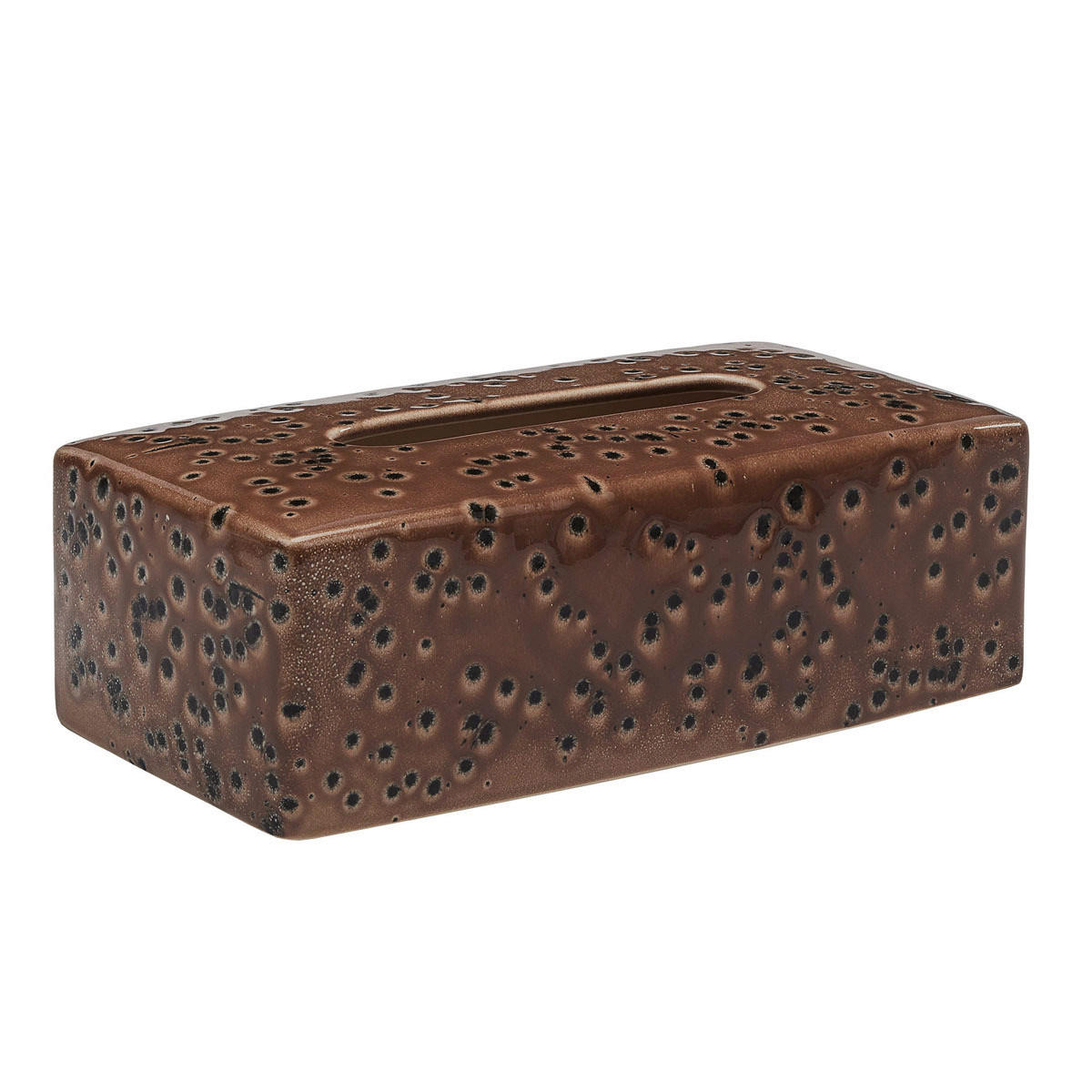 TASCHENTUCHBOX - Schwarz/Braun, Basics, Keramik (26.3/13.4/8.2cm) - Aquanova