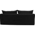 SCHLAFSOFA Simon Webstoff, Plüsch Schwarz  inkl. Rückenkissen, Bettkasten, Schlaffunktion, Rücken echt  - Schwarz, Design, Textil (213/89/105cm) - Novel