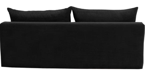 SCHLAFSOFA Simon Webstoff, Plüsch Schwarz  inkl. Rückenkissen, Bettkasten, Schlaffunktion, Rücken echt  - Schwarz, Design, Textil (213/89/105cm) - Novel