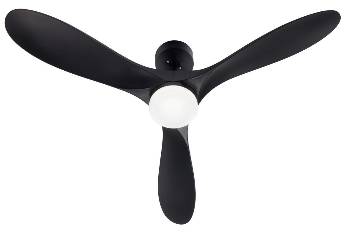 DECKENVENTILATOR - Schwarz, Basics, Kunststoff/Metall (132/3,5cm) - Mican