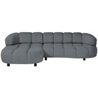 ECKSOFA Grau Webstoff  - Schwarz/Grau, Design, Holz/Textil (183/284cm) - Welnova