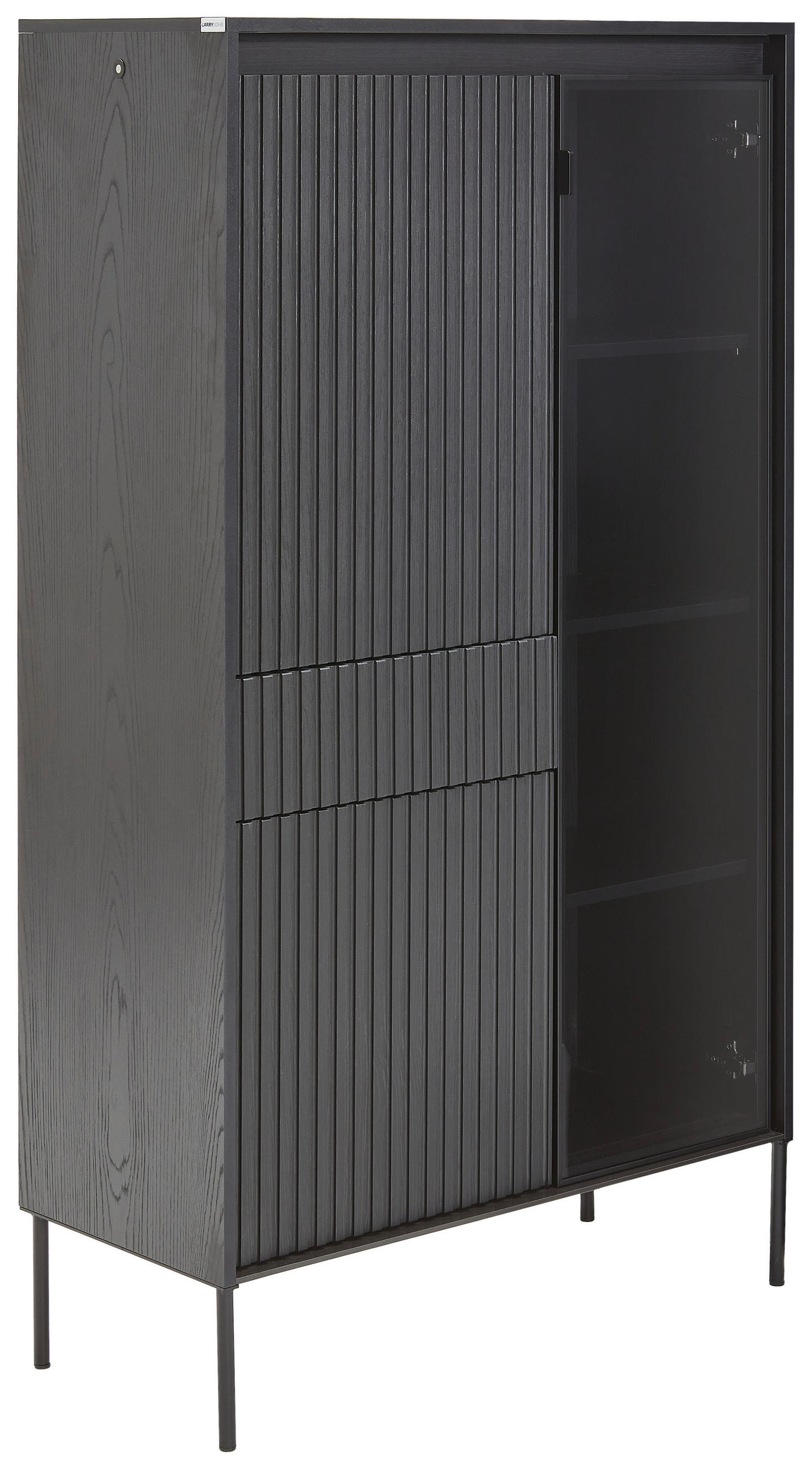 VITRINE  in Schwarz  - Schwarz, Trend, Glas/Holzwerkstoff (86/154/40cm) - Hom`in